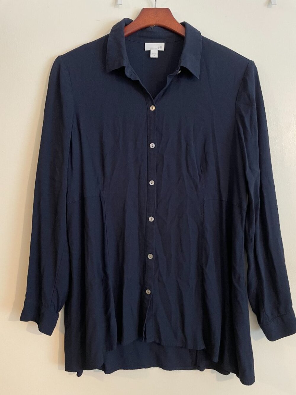 J. Jill button down navy shirt medium NWOT